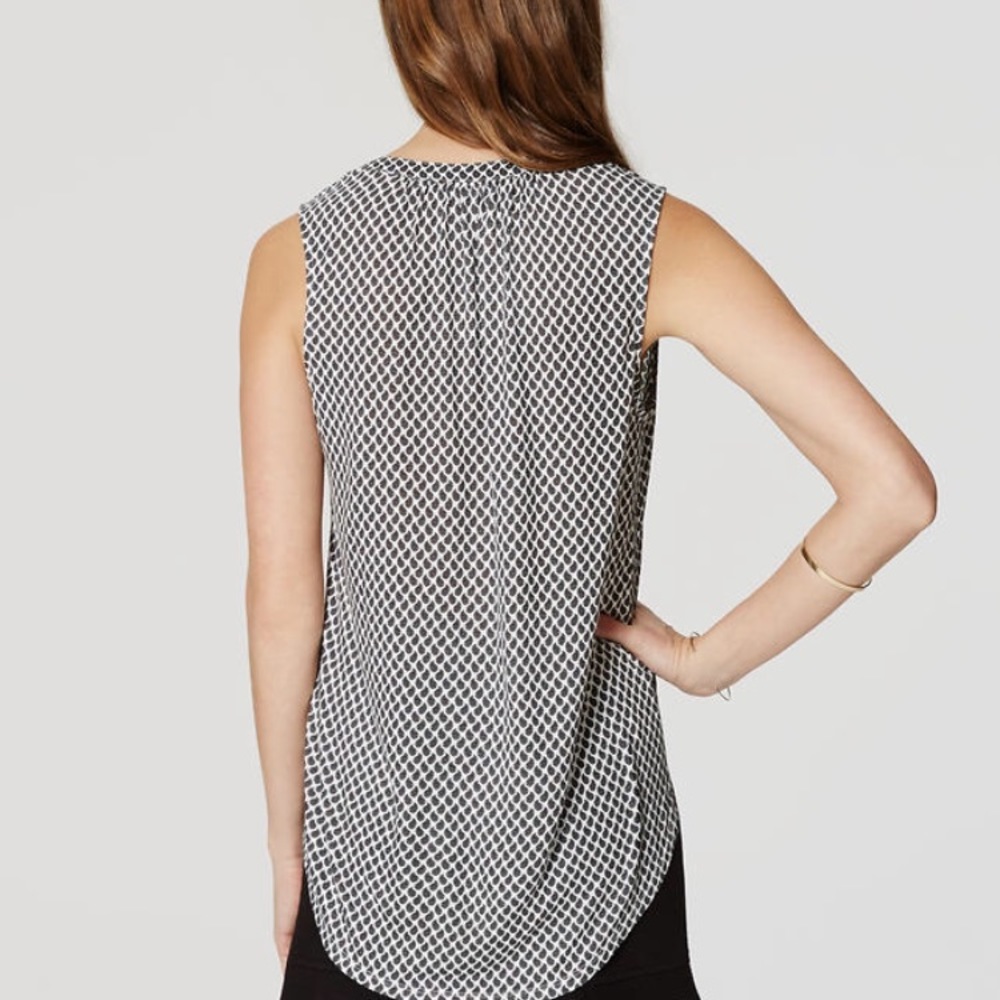 Paisley Mixed Media Split Neck Shell - Picture 7 of 7